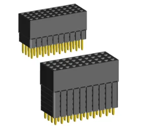 2.00mm PCB Socket Quadruple Rows Dual Body Elevated Straight Dip Type. H=6.35)